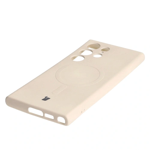 Etui silikonowe z pierścieniem magnetycznym Bizon Case Silicone Magnetic do Samsung Galaxy S23 Ultra beżowe
