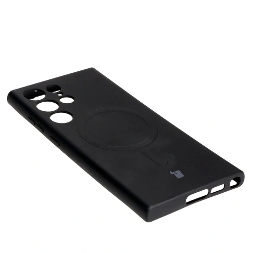Etui silikonowe z pierścieniem magnetycznym Bizon Case Silicone Magnetic do Samsung Galaxy S23 Ultra czarne