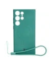 Etui silikonové s magnetickým kroužkem Bizon Case Silicone Magnetic pro Samsung Galaxy S23 Ultra tmavě zelené