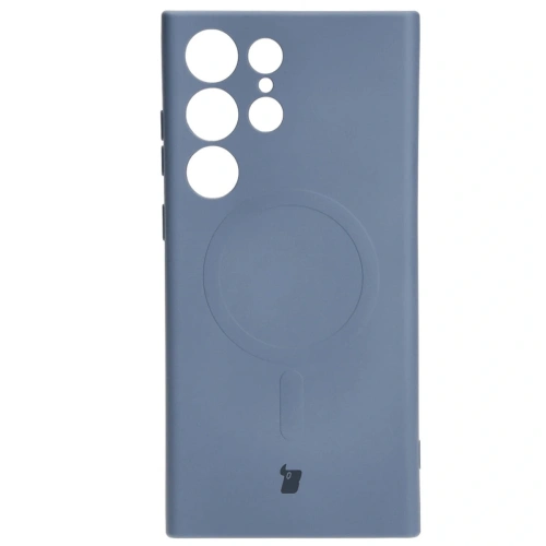 Etui silikonowe z pierścieniem magnetycznym Bizon Case Silicone Magnetic do Samsung Galaxy S23 Ultra szare