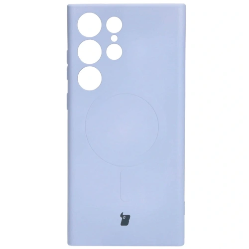 Etui silikonowe z pierścieniem magnetycznym Bizon Case Silicone Magnetic do Samsung Galaxy S23 Ultra jasnofioletowe