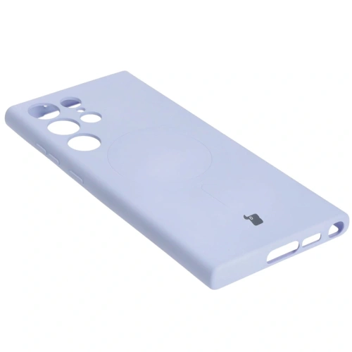 Etui silikonowe z pierścieniem magnetycznym Bizon Case Silicone Magnetic do Samsung Galaxy S23 Ultra jasnofioletowe