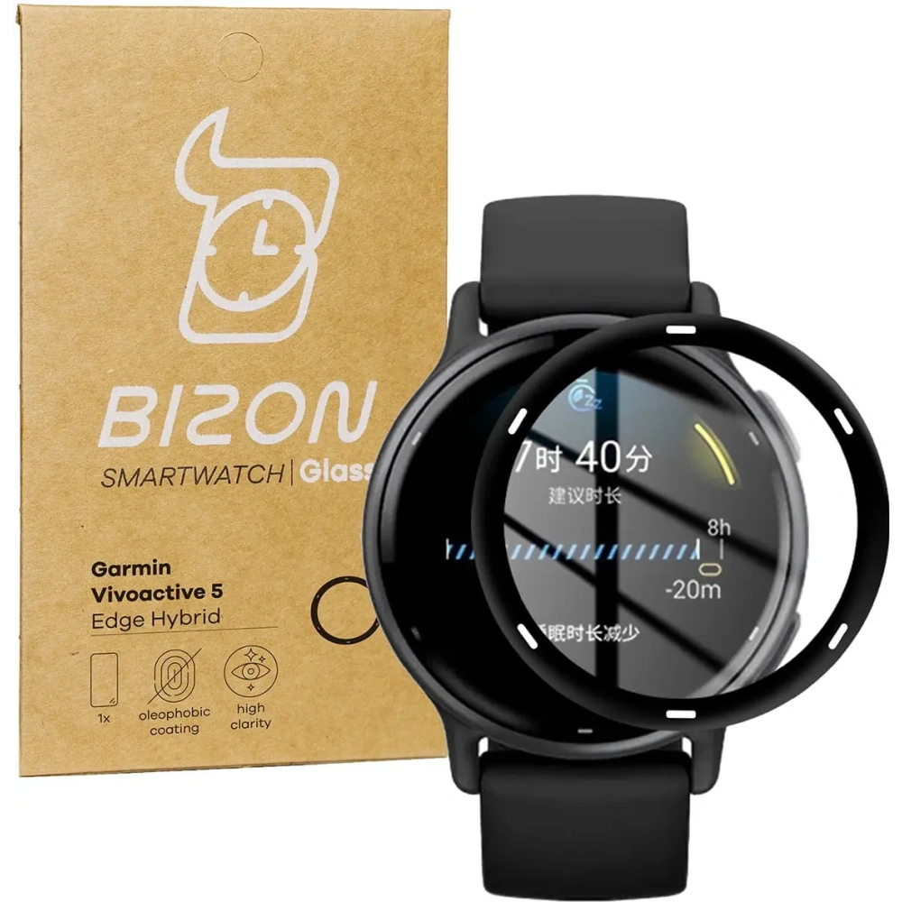 Hurtownia GSM - Bizon Glas Uhr Edge Hybrid Garmin Vivoactive 5 schwarz - BIZ3593 - {ean13} - Hurt