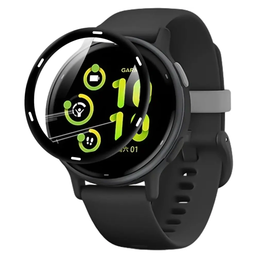 Hurtownia GSM - Szkło hybrydowe Bizon Glass Watch Edge Hybrid do Garmin Vivoactive 5 czarne - BIZ3593 - {ean13} - Hurt