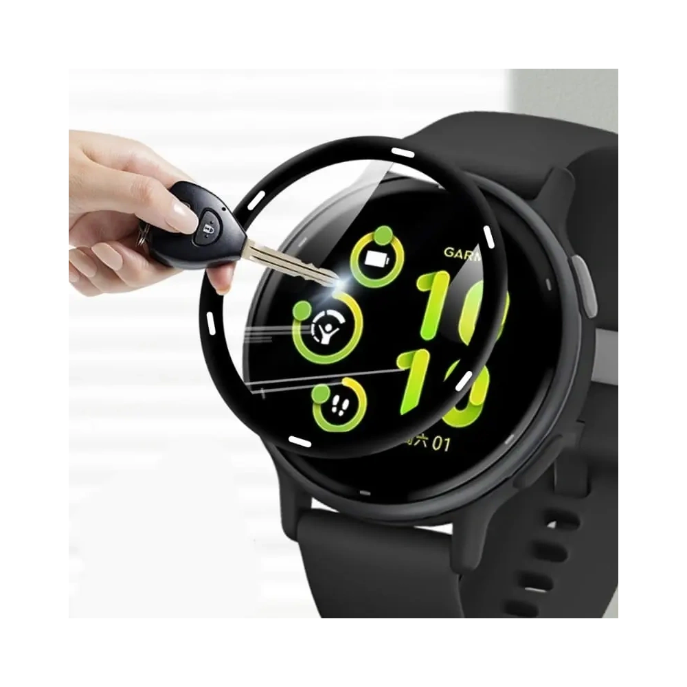 Hurtownia GSM - Szkło hybrydowe Bizon Glass Watch Edge Hybrid do Garmin Vivoactive 5 czarne - BIZ3593 - {ean13} - Hurt