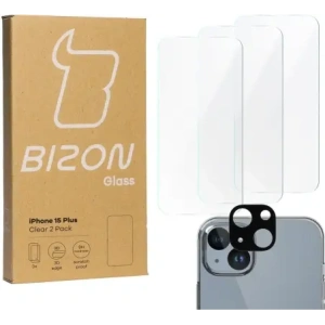 Hurtownia GSM - BIZON Clear 3x sticlă de ecran + sticlă de cameră Apple iPhone 15 Plus - BIZ3594 - {ean13} - Hurt
