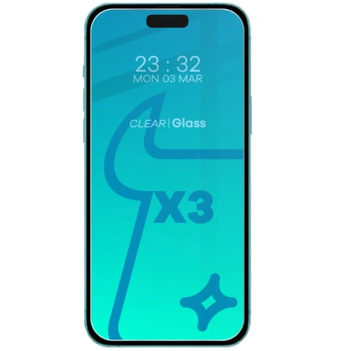 3x Szkło na ekran + szkło na aparat BIZON Clear do Apple iPhone 15 Pro