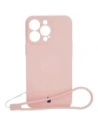 Etui silikonowe z pierścieniem magnetycznym Bizon Case Silicone Magnetic do Apple iPhone 13 Pro jasnoróżowe