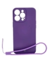 Etui silikonowe z pierścieniem magnetycznym Bizon Case Silicone Magnetic do Apple iPhone 13 Pro śliwkowe