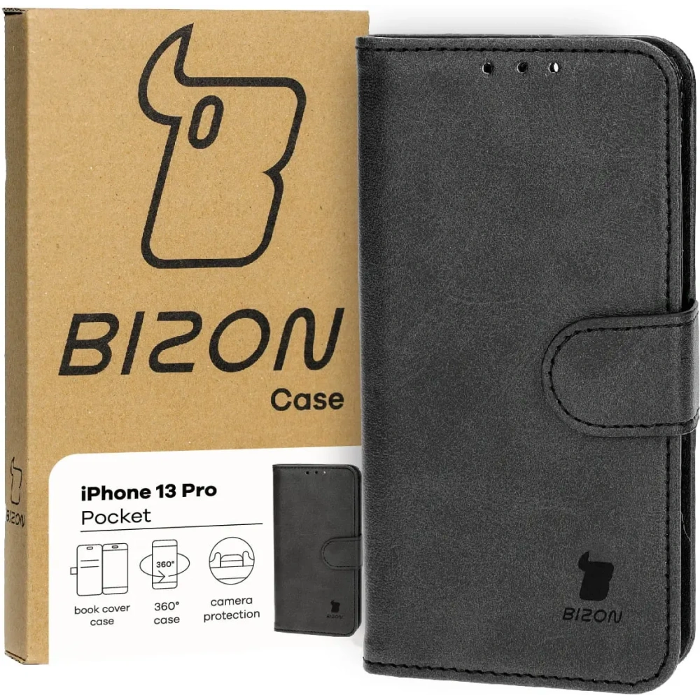 Hurtownia GSM - Etui z klapką Bizon Case Pocket do Apple iPhone 13 Pro czarne - BIZ3605 - {ean13} - Hurt