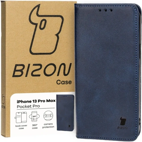Etui z klapką Bizon Case Pocket Pro do Apple iPhone 13 Pro Max granatowe