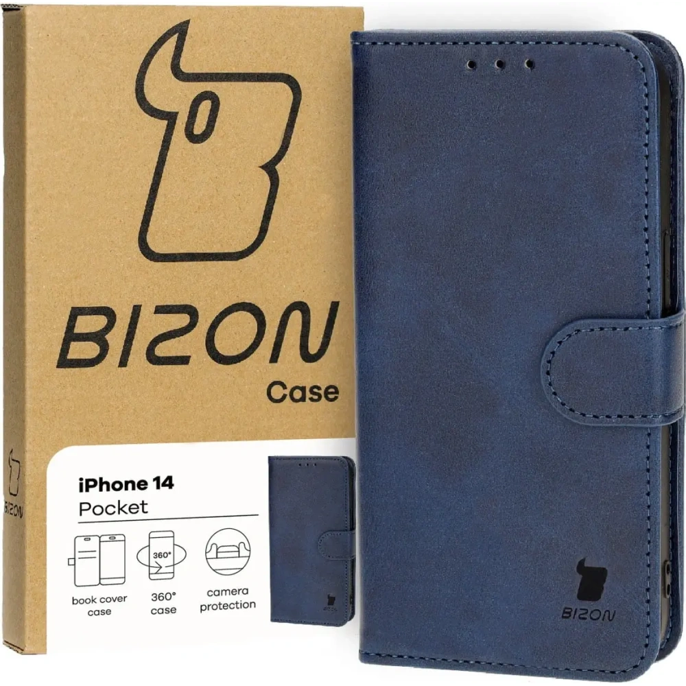 Wholesale Bizon Case Pocket Apple iPhone 14 navy blue - BIZ3610 - {ean13} - Hurt