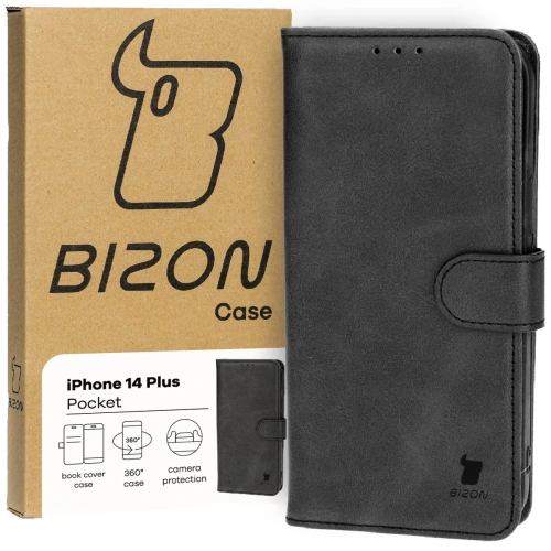 Etui z klapką Bizon Case Pocket do Apple iPhone 14 Plus czarne