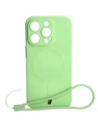 Etui silikonové s magnetickým kroužkem Bizon Case Silicone Magnetic pro Apple iPhone 14 Pro jasně zelené