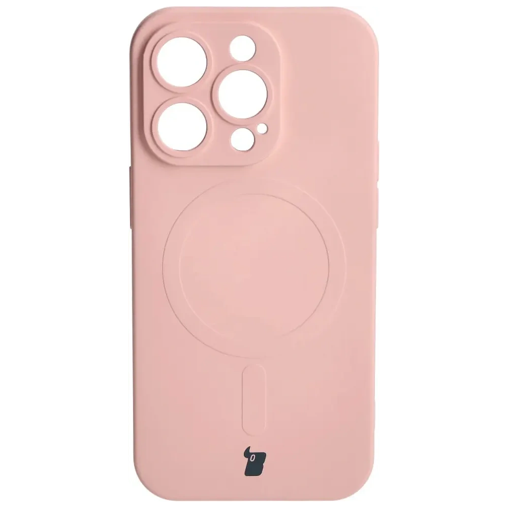 Hurtownia GSM - Silikonové pouzdro s magnetickým kroužkem Bizon Case Silicone Magnetic pro Apple iPhone 14 Pro světle růžové - BIZ3619 - {ean13} - Hurt
