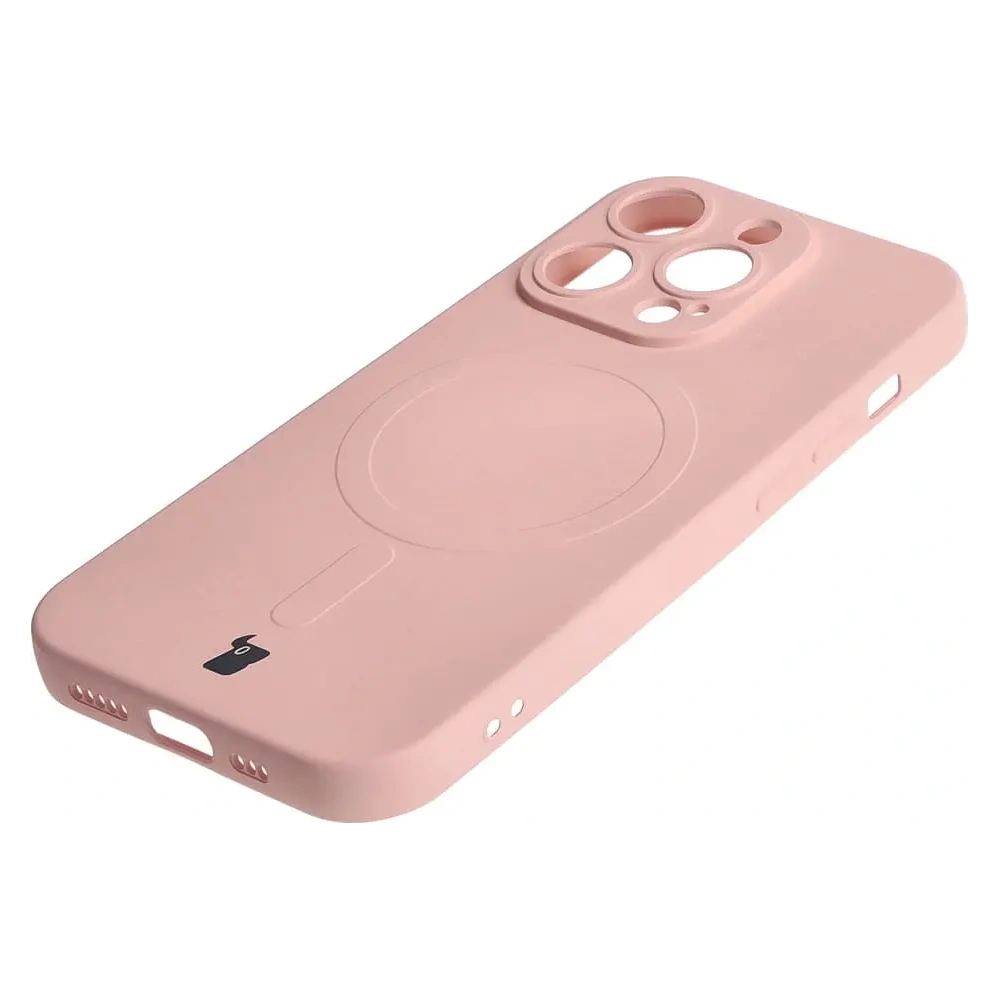 Hurtownia GSM - Silikonové pouzdro s magnetickým kroužkem Bizon Case Silicone Magnetic pro Apple iPhone 14 Pro světle růžové - BIZ3619 - {ean13} - Hurt