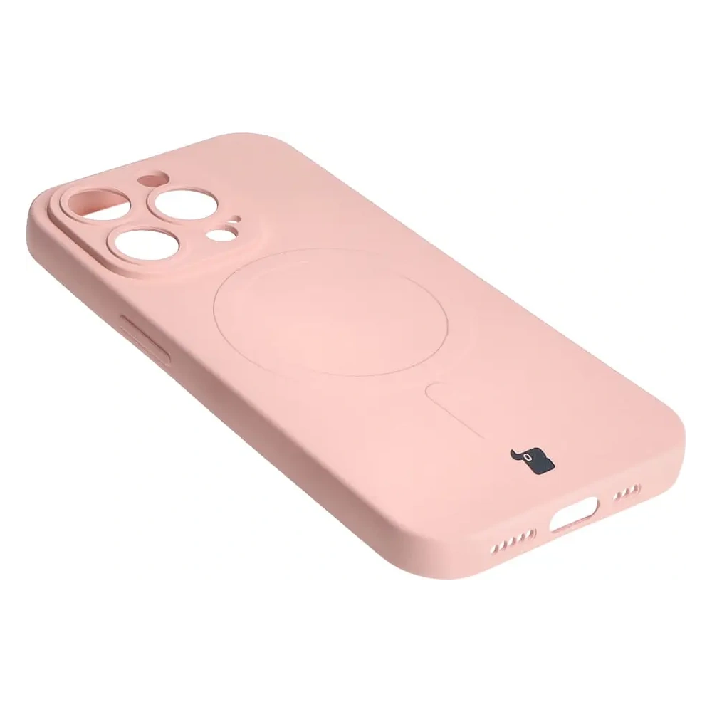 Hurtownia GSM - Silikonové pouzdro s magnetickým kroužkem Bizon Case Silicone Magnetic pro Apple iPhone 14 Pro světle růžové - BIZ3619 - {ean13} - Hurt