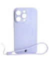 Etui silikonové s magnetickým kroužkem Bizon Case Silicone Magnetic pro Apple iPhone 14 Pro světle fialové