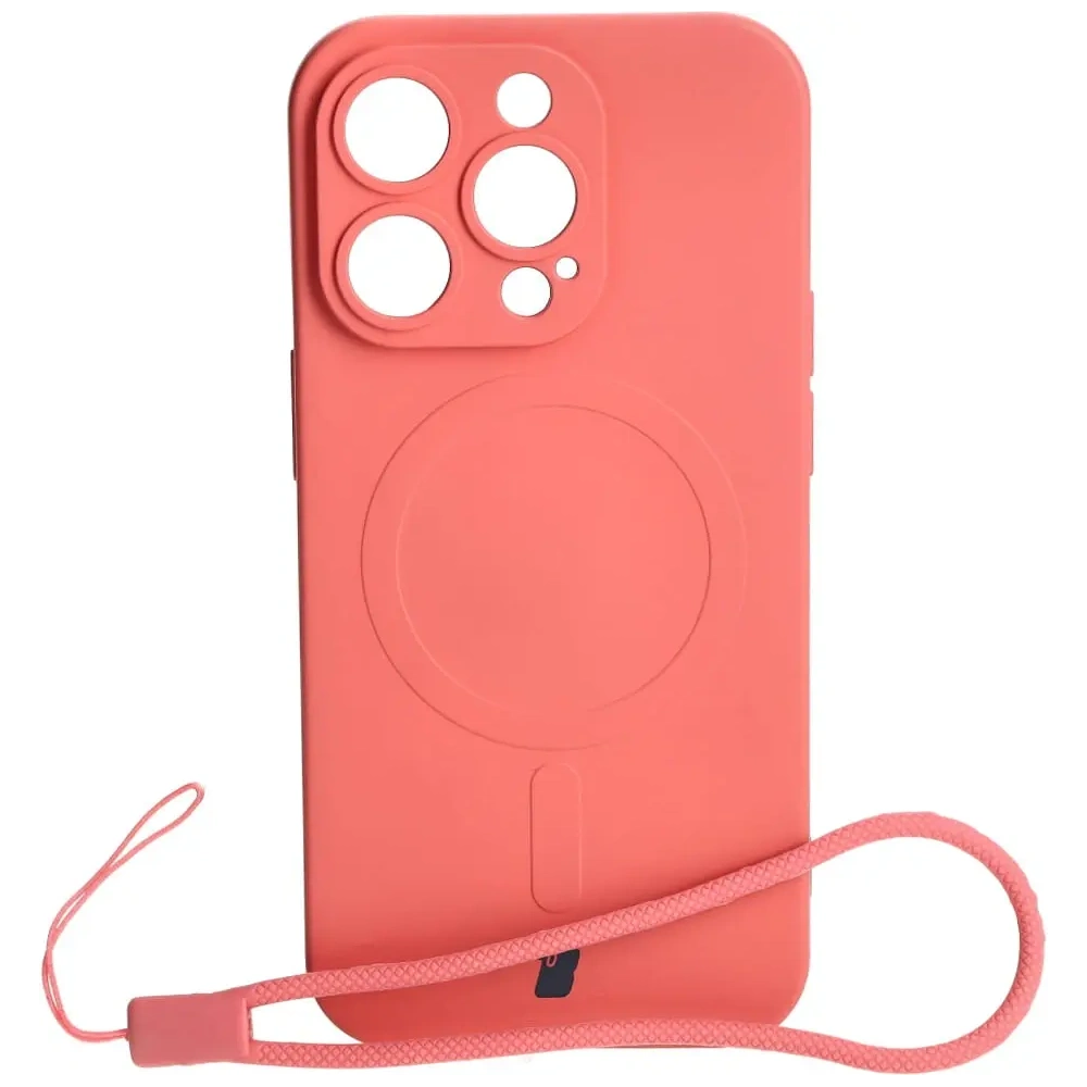 Hurtownia GSM - Etui silikonowe z pierścieniem magnetycznym Bizon Case Silicone Magnetic do Apple iPhone 14 Pro brudnoróżowe - BIZ3622 - {ean13} - Hurt