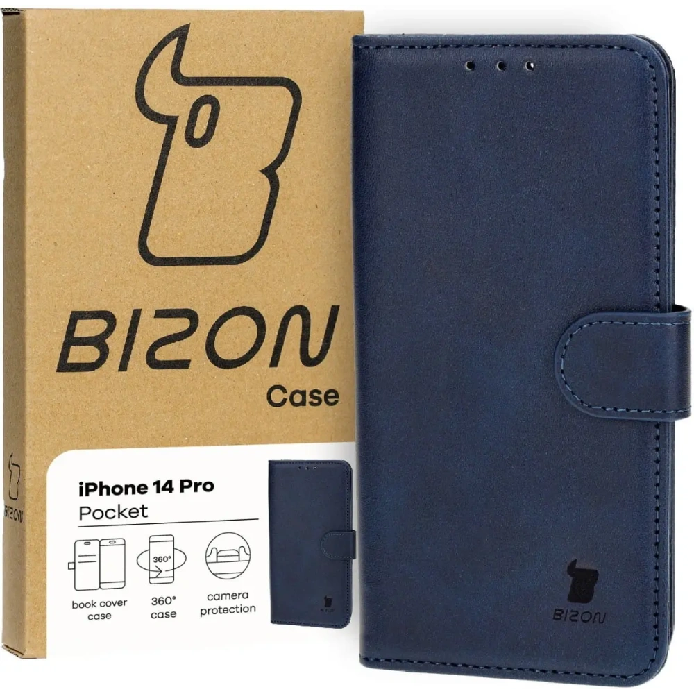 Hurtownia GSM - Etui z klapką Bizon Case Pocket do Apple iPhone 14 Pro tmavě modré - BIZ3623 - {ean13} - Hurt