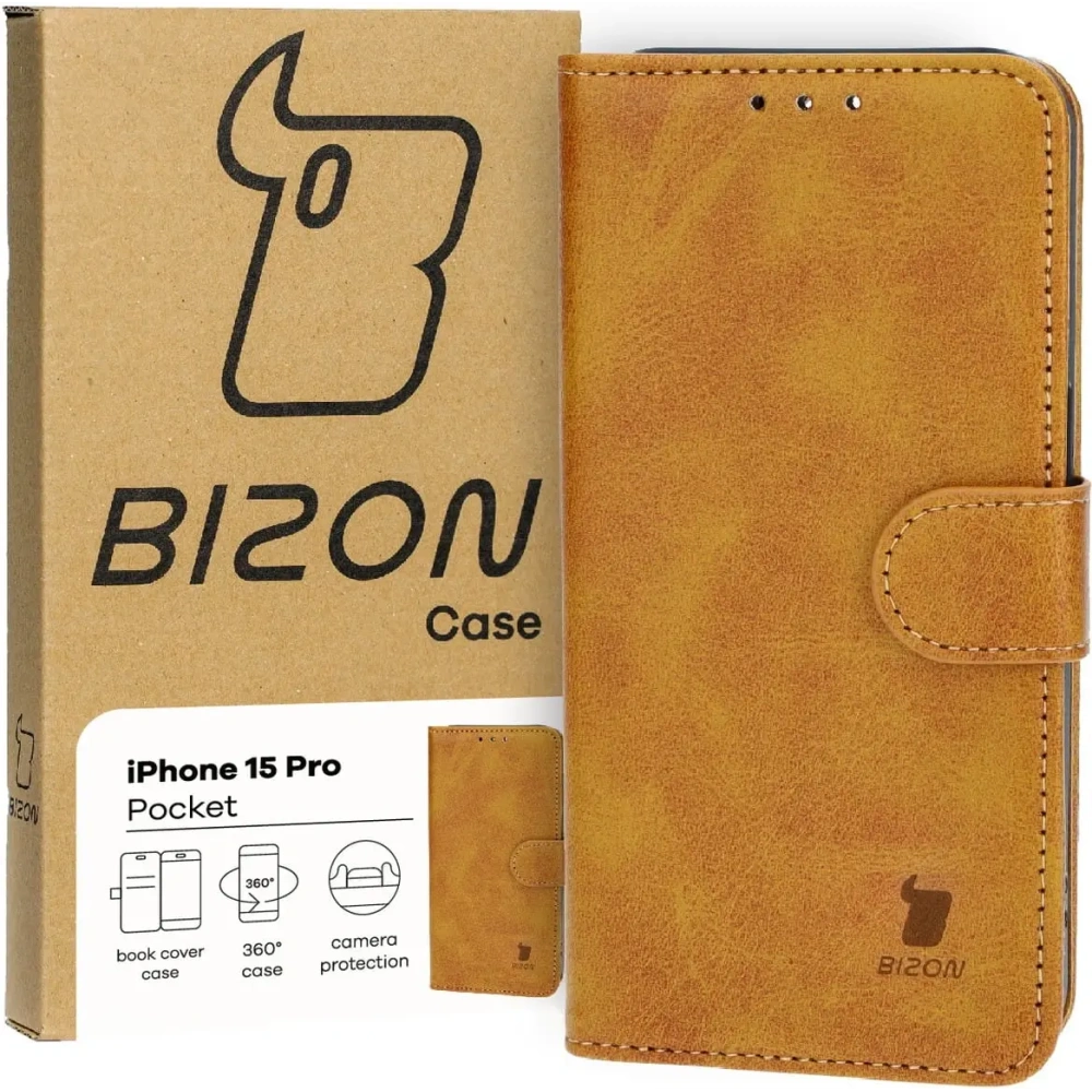 Hurtownia GSM - Bizon Case Pocket Apple iPhone 15 Pro barna - BIZ3625 - {ean13} - Hurt