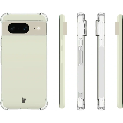 Etui + 2x szkło na ekran Bizon Case Clear Pack do Google Pixel 8 przezroczyste