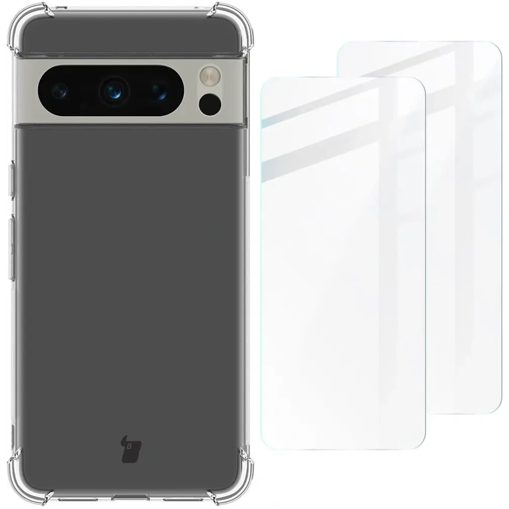 Hurtownia GSM - Etui + 2x sklo na obraz Bizon Case Clear Pack pro Google Pixel 8 Pro průhledné - BIZ3627 - {ean13} - Hurt