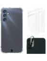 Etui + 2x sklo na displej + objektiv Bizon Case Clear Pack do Samsung Galaxy M34 5G průhledné