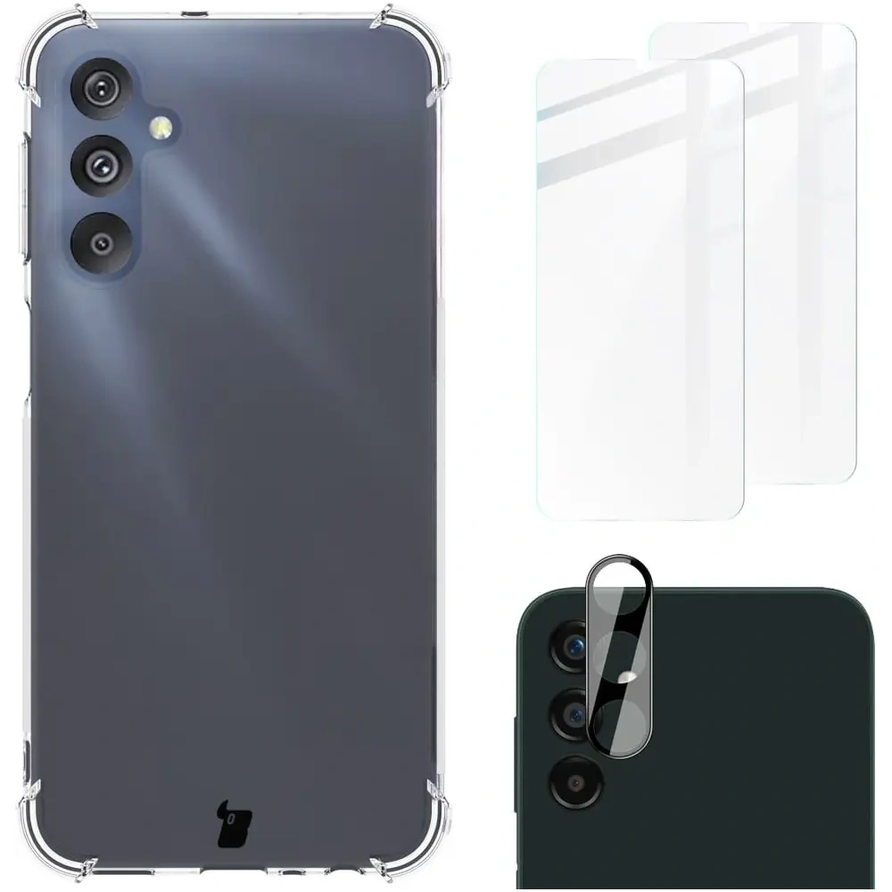 Hurtownia GSM - Etui + 2x sklo na displej + objektiv Bizon Case Clear Pack do Samsung Galaxy M34 5G průhledné - BIZ3628 - {ean13} - Hurt