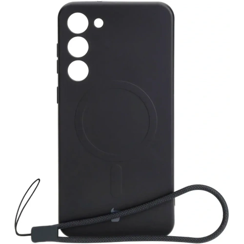 Etui silikonowe z pierścieniem magnetycznym Bizon Case Silicone Magnetic do Samsung Galaxy S23 Plus czarne