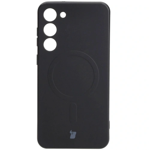 Etui silikonowe z pierścieniem magnetycznym Bizon Case Silicone Magnetic do Samsung Galaxy S23 Plus czarne
