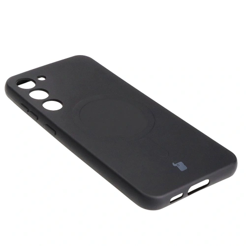 Etui silikonowe z pierścieniem magnetycznym Bizon Case Silicone Magnetic do Samsung Galaxy S23 Plus czarne