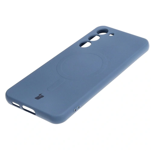 Etui silikonowe z pierścieniem magnetycznym Bizon Case Silicone Magnetic do Samsung Galaxy S23 Plus granatowe