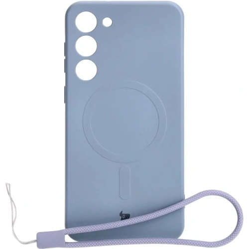 Etui silikonowe z pierścieniem magnetycznym Bizon Case Silicone Magnetic do Samsung Galaxy S23 Plus szare