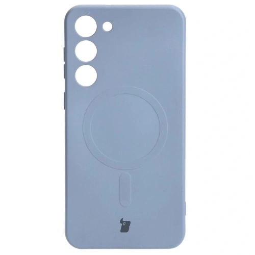 Etui silikonowe z pierścieniem magnetycznym Bizon Case Silicone Magnetic do Samsung Galaxy S23 Plus szare