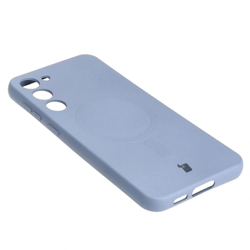 Etui silikonowe z pierścieniem magnetycznym Bizon Case Silicone Magnetic do Samsung Galaxy S23 Plus szare