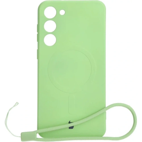 Etui silikonowe z pierścieniem magnetycznym Bizon Case Silicone Magnetic do Samsung Galaxy S23 Plus jasnozielone