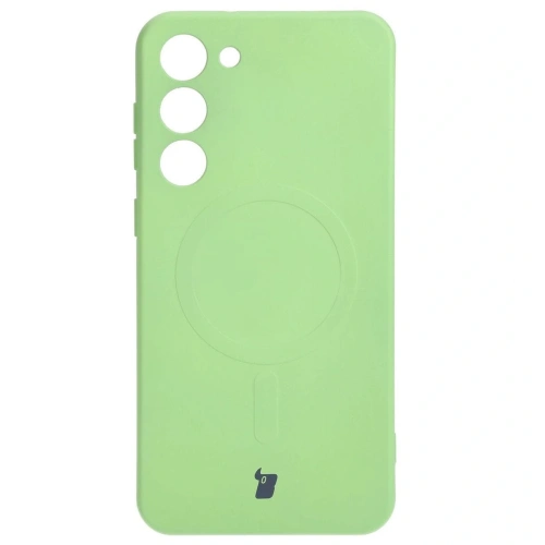 Etui silikonowe z pierścieniem magnetycznym Bizon Case Silicone Magnetic do Samsung Galaxy S23 Plus jasnozielone