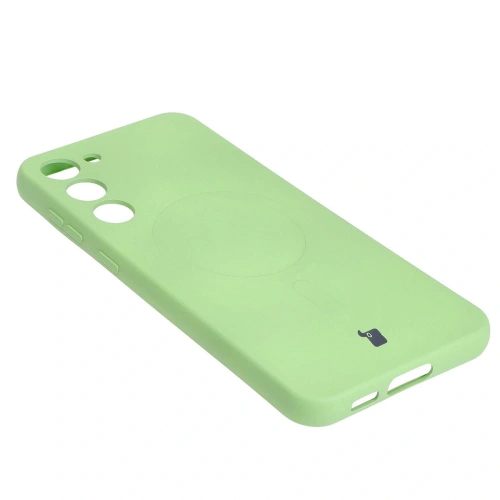 Etui silikonowe z pierścieniem magnetycznym Bizon Case Silicone Magnetic do Samsung Galaxy S23 Plus jasnozielone