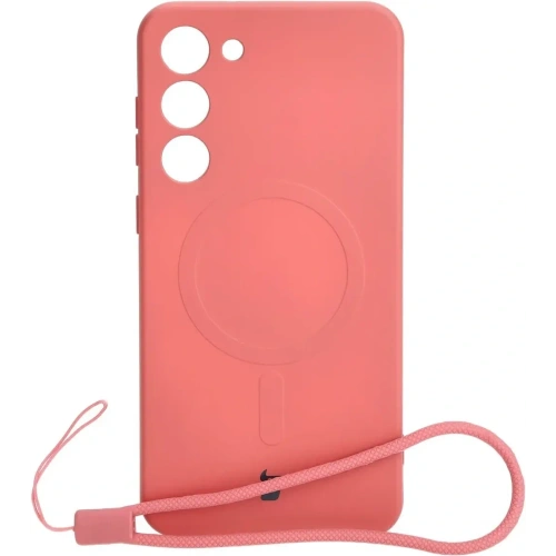Etui silikonowe z pierścieniem magnetycznym Bizon Case Silicone Magnetic do Samsung Galaxy S23 Plus brudnoróżowe