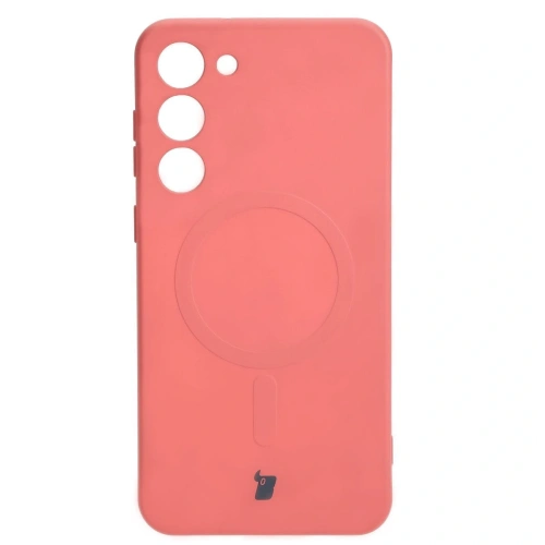 Etui silikonowe z pierścieniem magnetycznym Bizon Case Silicone Magnetic do Samsung Galaxy S23 Plus brudnoróżowe