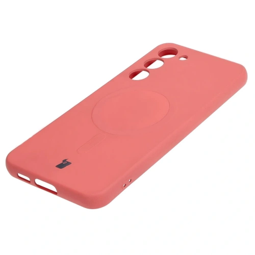 Etui silikonowe z pierścieniem magnetycznym Bizon Case Silicone Magnetic do Samsung Galaxy S23 Plus brudnoróżowe