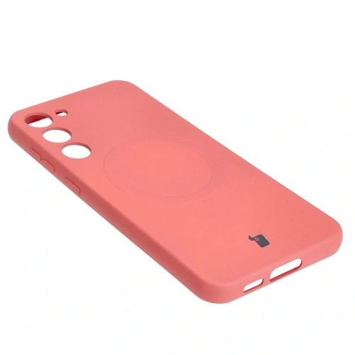 Etui silikonowe z pierścieniem magnetycznym Bizon Case Silicone Magnetic do Samsung Galaxy S23 Plus brudnoróżowe