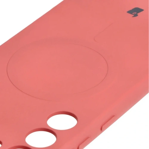 Etui silikonowe z pierścieniem magnetycznym Bizon Case Silicone Magnetic do Samsung Galaxy S23 Plus brudnoróżowe
