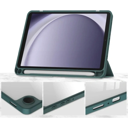 Etui Bizon Case Tab Clear Matt do Samsung Galaxy Tab A9 ciemnozielone