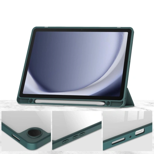 Etui Bizon Case Tab Clear Matt do Samsung Galaxy Tab A9 Plus ciemnozielone