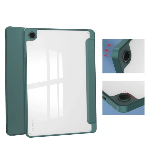 Etui Bizon Case Tab Clear Matt do Samsung Galaxy Tab A9 Plus ciemnozielone