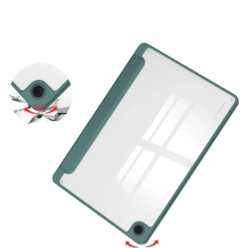 Etui Bizon Case Tab Clear Matt do Samsung Galaxy Tab A9 Plus ciemnozielone