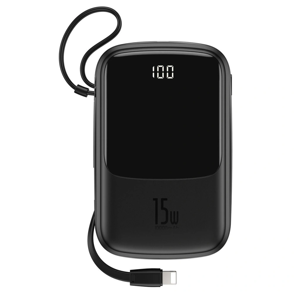 Hurtownia GSM - Powerbank Baseus Qpow z kablem USB-C, 10000mAh, 3A, 15W (czarny) - BSU1428BLK - {ean13} - Hurt