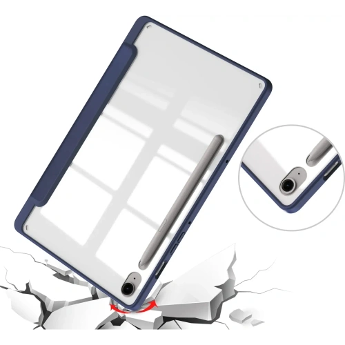 Etui Bizon Case Tab Clear Matt do Samsung Galaxy Tab S9 / S9 FE granatowe